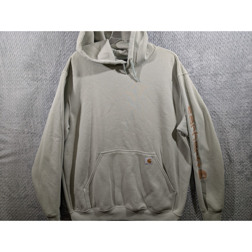 Carhartt Mens Loose Fit Graphic Sleeve Hoodie Beige Sand Sweatshirt Large